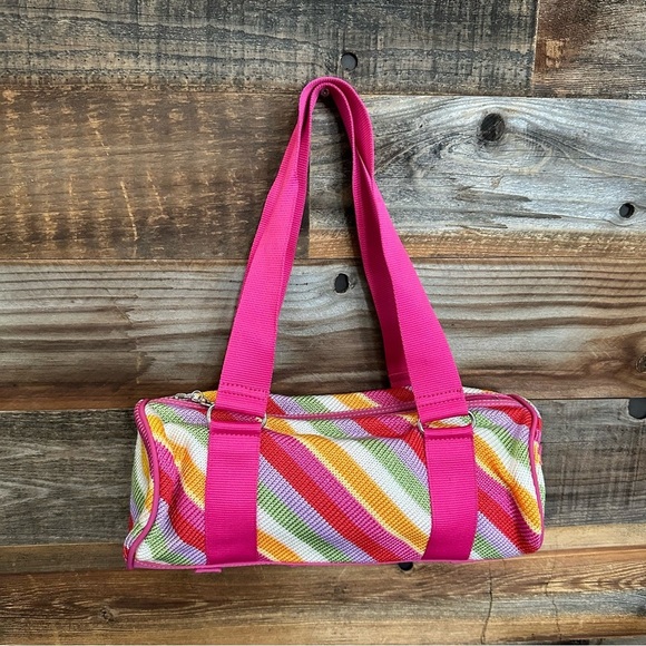 The Sak Rainbow Colors Knit Woven Pink Purse Hand Bag 10 Year Anniversary - Picture 1 of 10